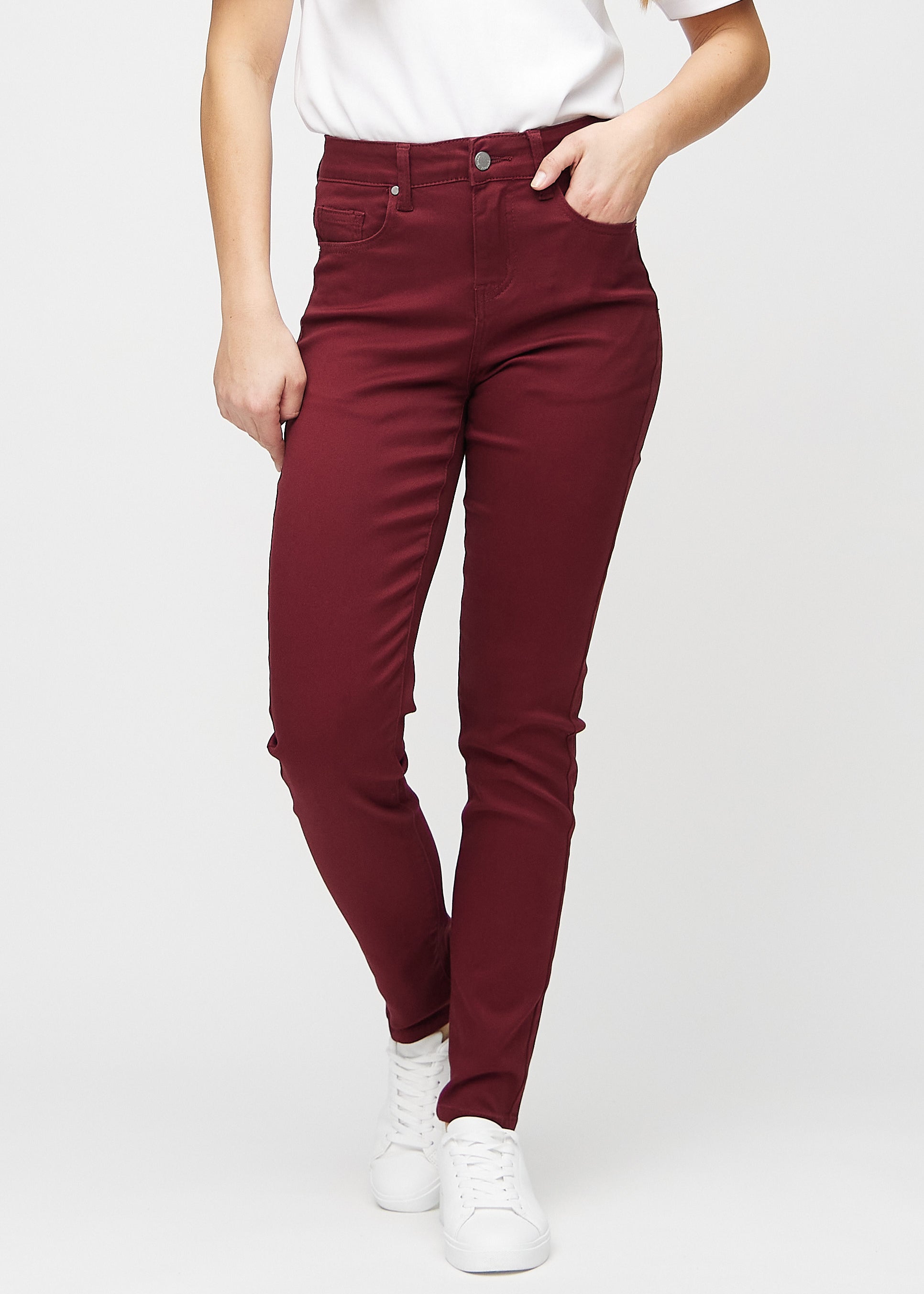 High Waisted Deep Red Jeans Fiona High Waisted Bell Bottom Flare