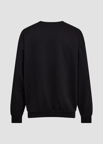Sort unisex sweatshirt fra Perfect Jeans, set bagfra.