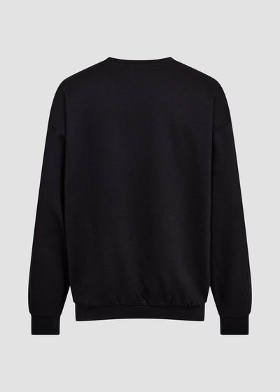 Sort unisex sweatshirt fra Perfect Jeans, set bagfra.