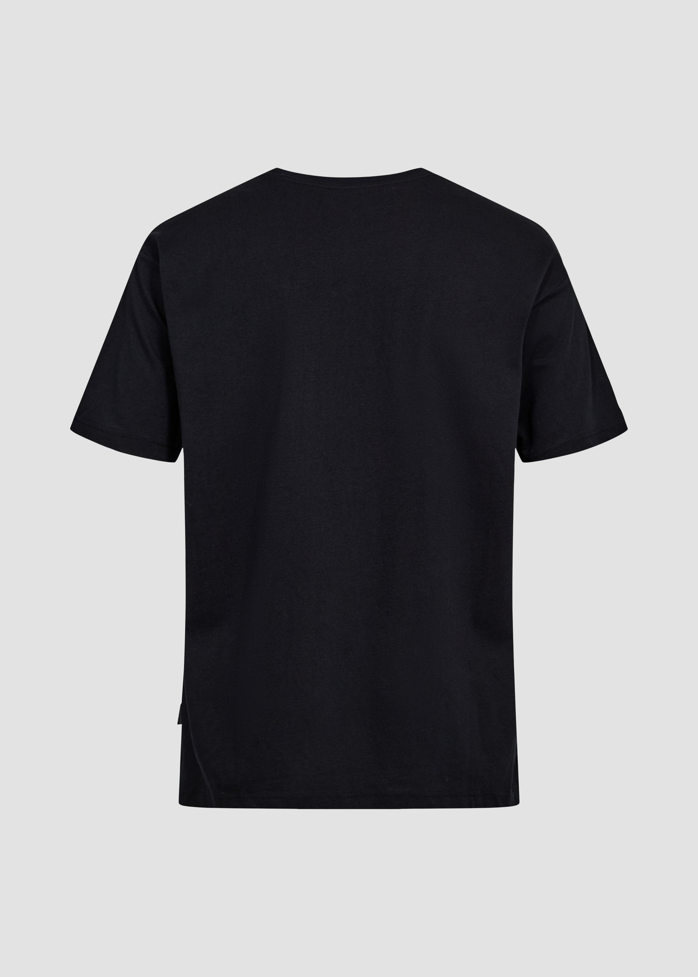 Sort unisex t-shirt fra Perfect Jeans, set bagfra.