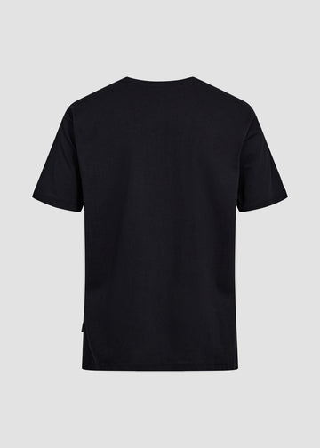 Sort unisex t-shirt fra Perfect Jeans, set bagfra.